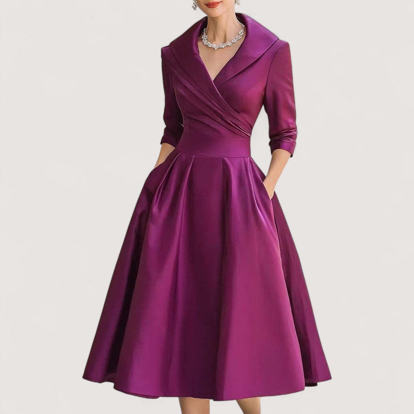 Lorenza™ | Midi-Satin-Kleid