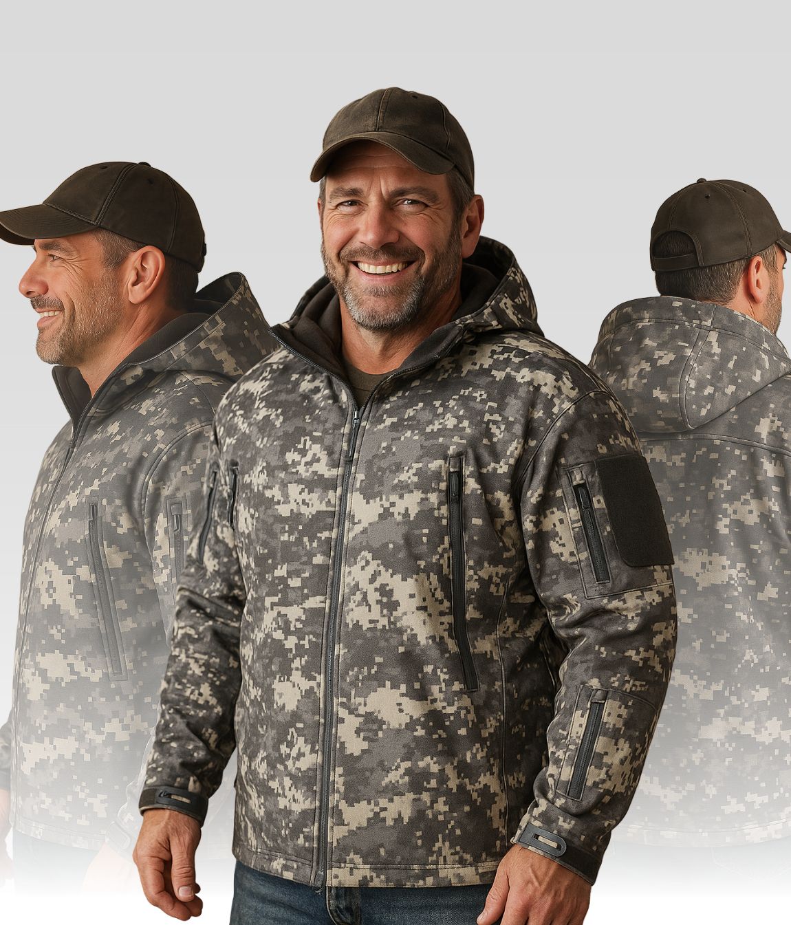 Jack Fleece Jacke Grau Camo