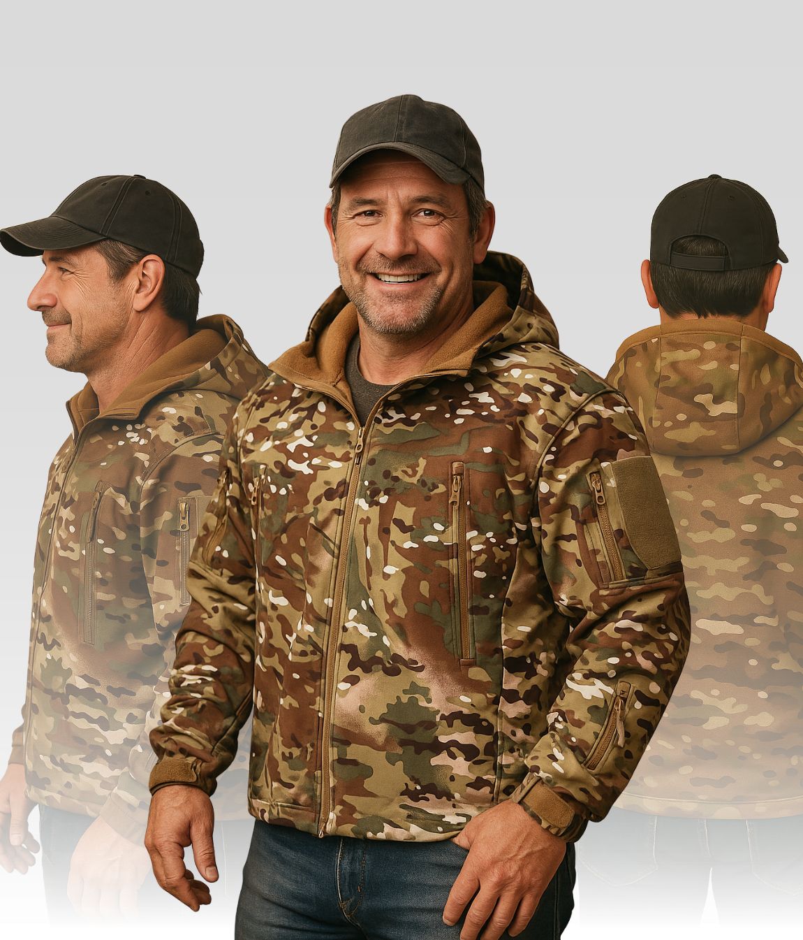 Jack Fleece Jacke Grau Camo