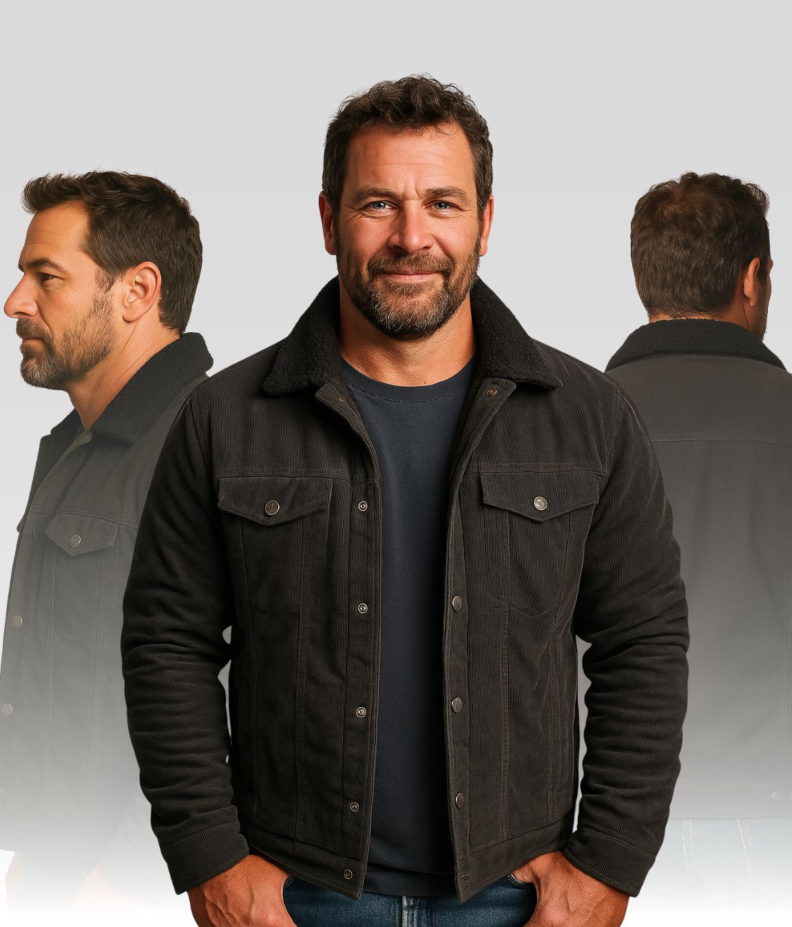 LEO Fleecejacke Schwarz