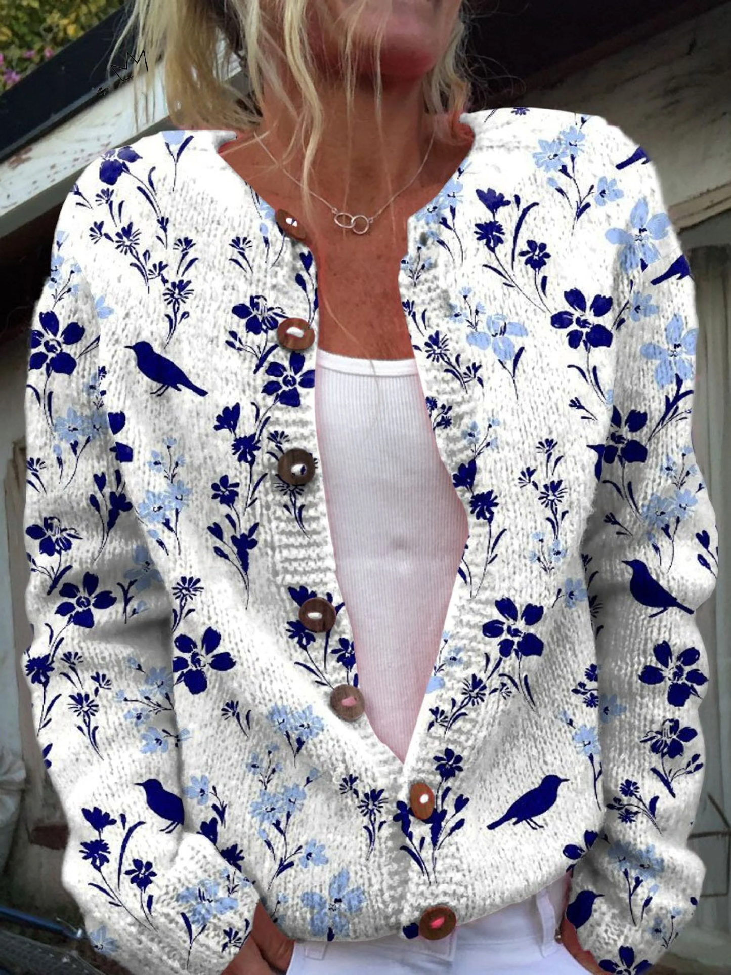 Vintage Floral Art Print | Knopf Cardigan Sweater