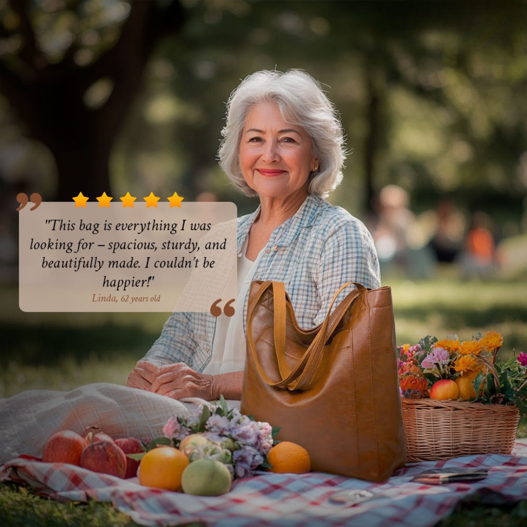 Lorena's zeitgenössische Eleganz | Stilvolle Lederhandtasche