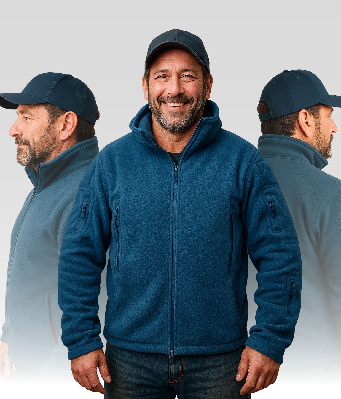 Marco Fleece Jacke Blau