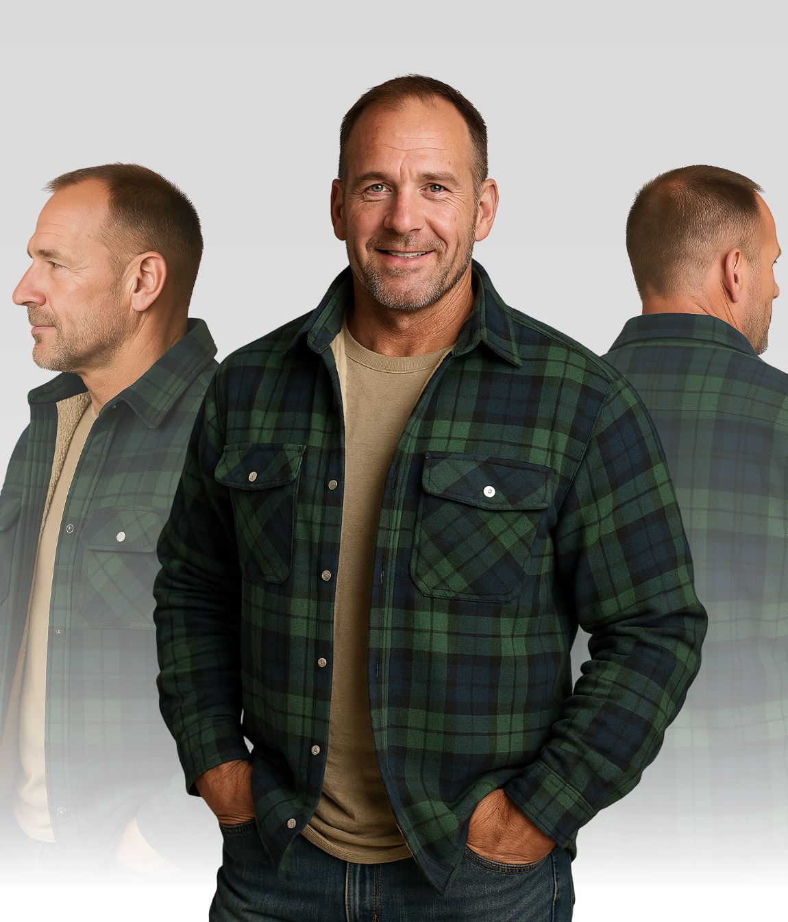 Joe Fleece Jacke Braun Grün