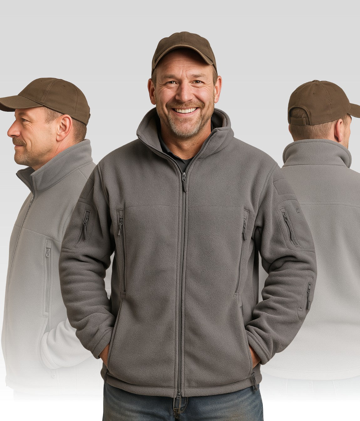 Marco Fleece Jacke Grau
