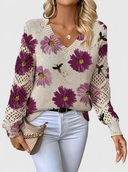 Beatrice | Floral Knit Sweater
