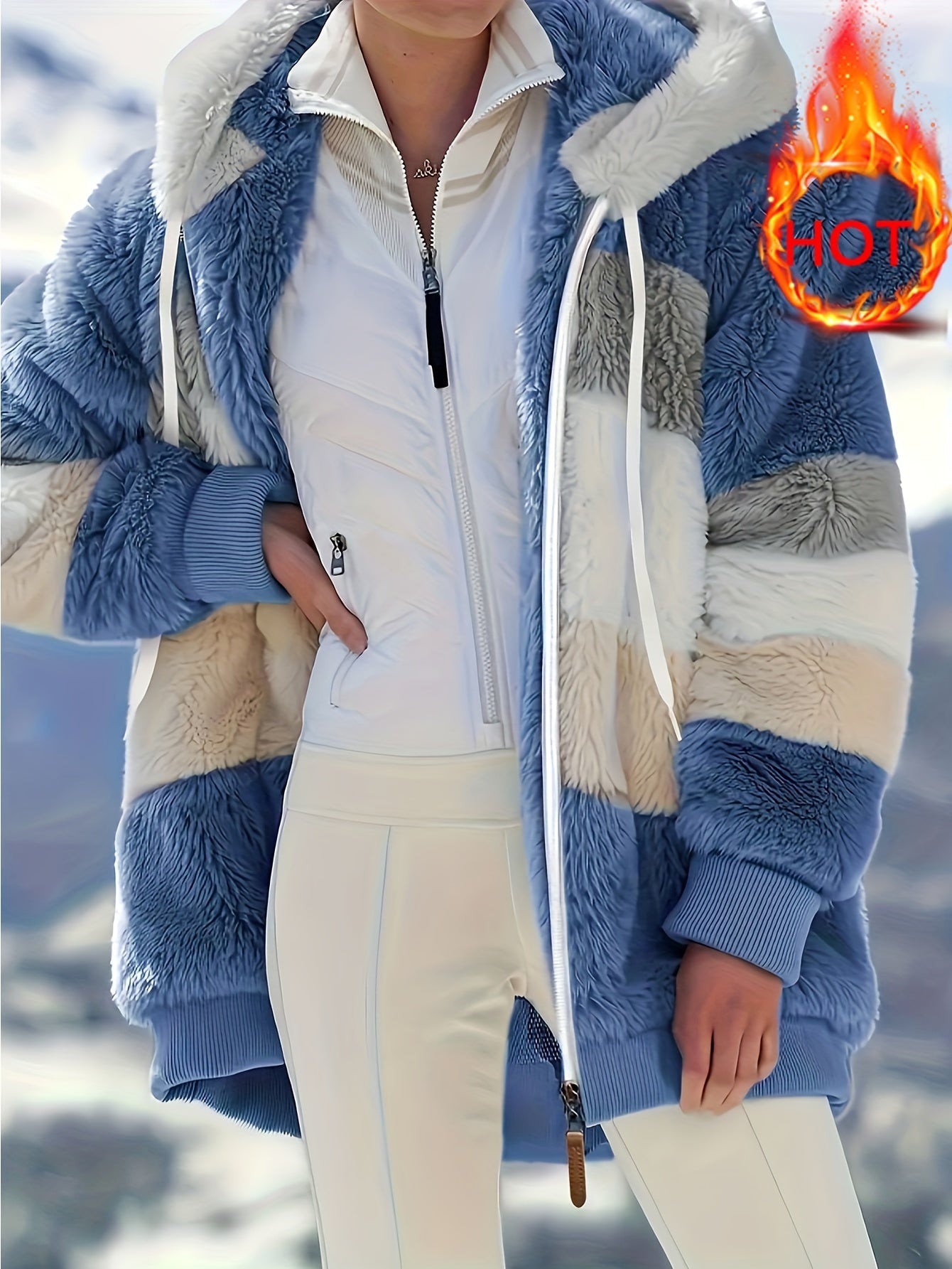 Serena | Kuscheliger Kapuzenmantel aus Plüsch