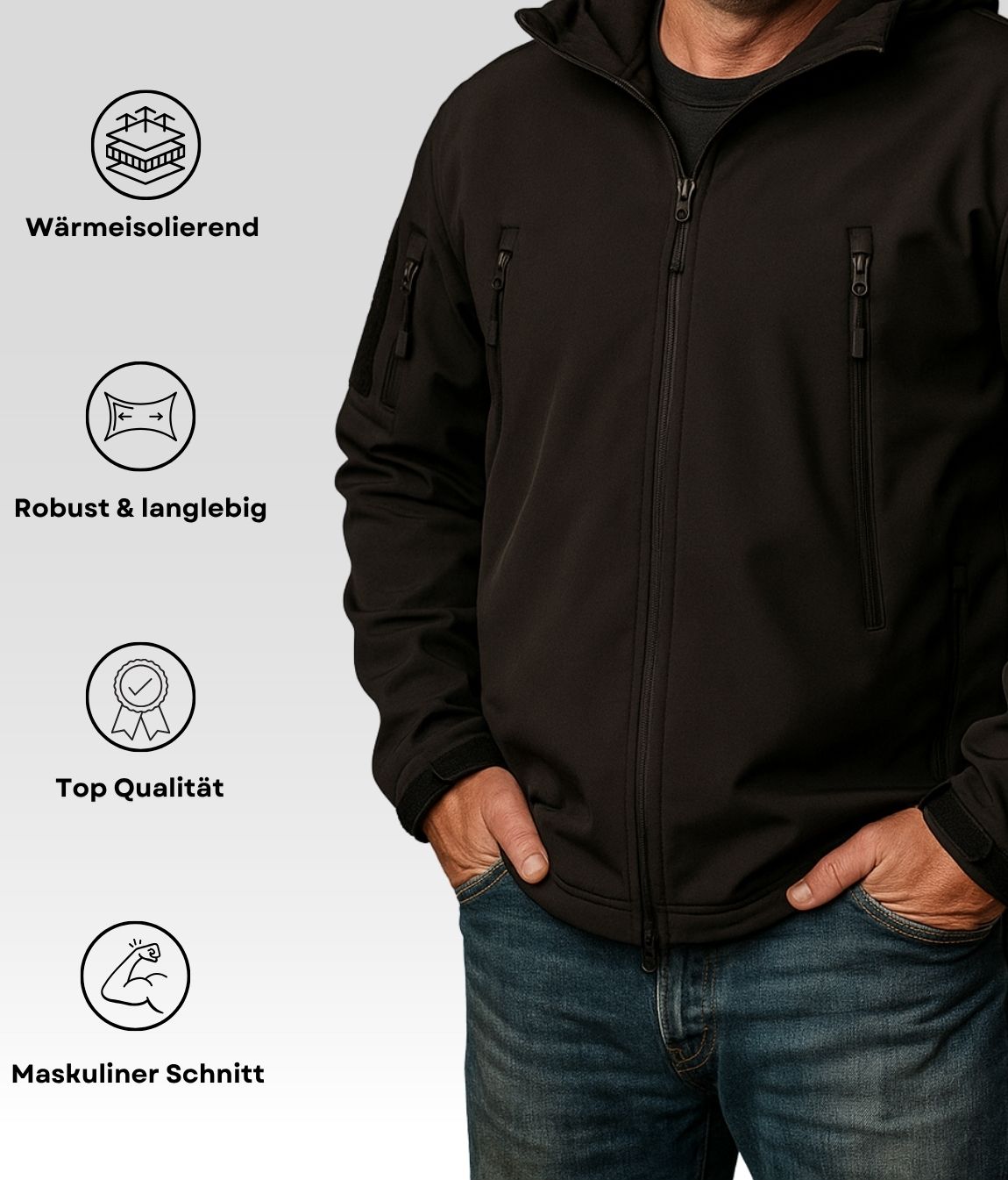 Jack Fleece Jacke Schwarz