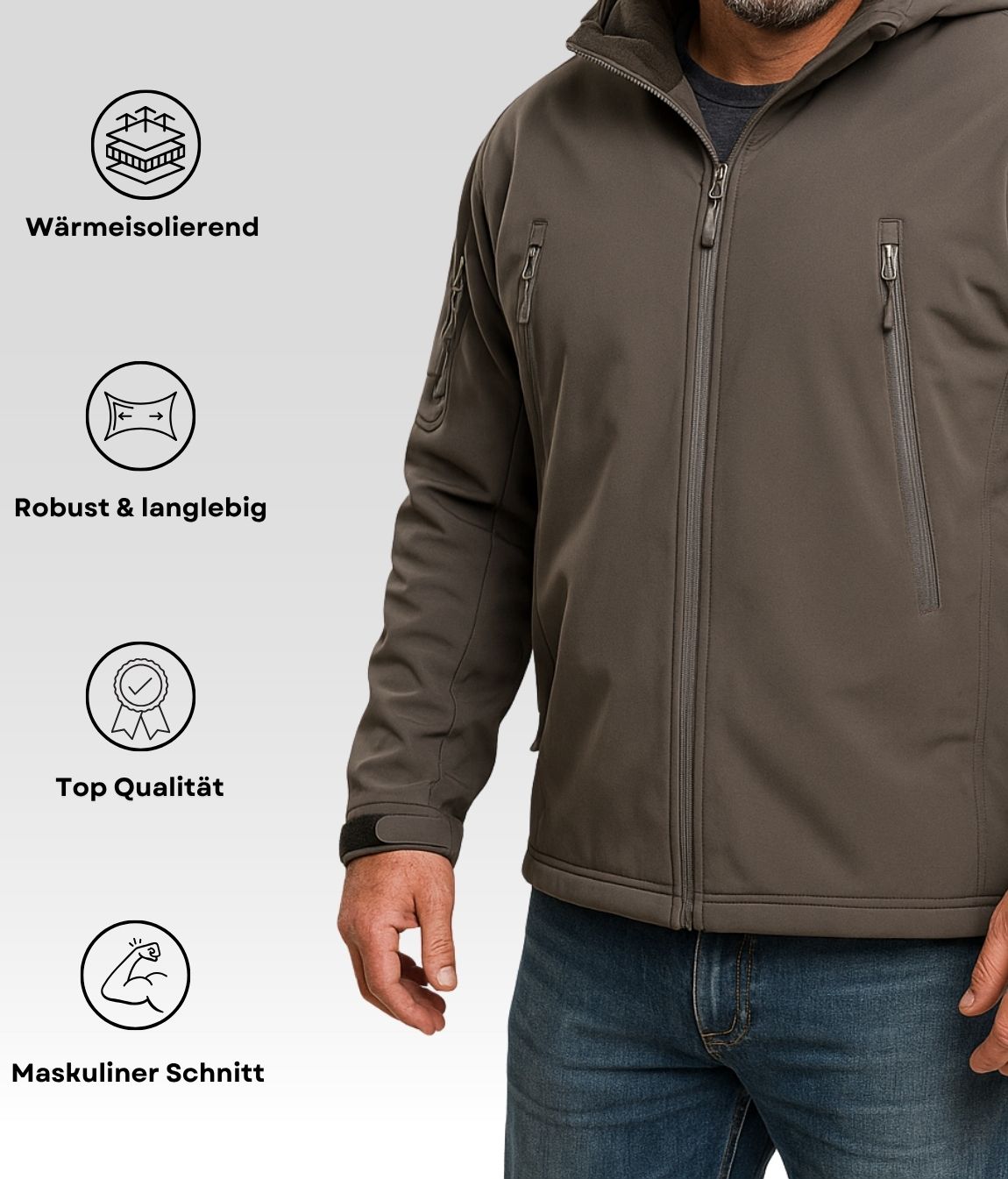 Jack Fleece Jacke Grau