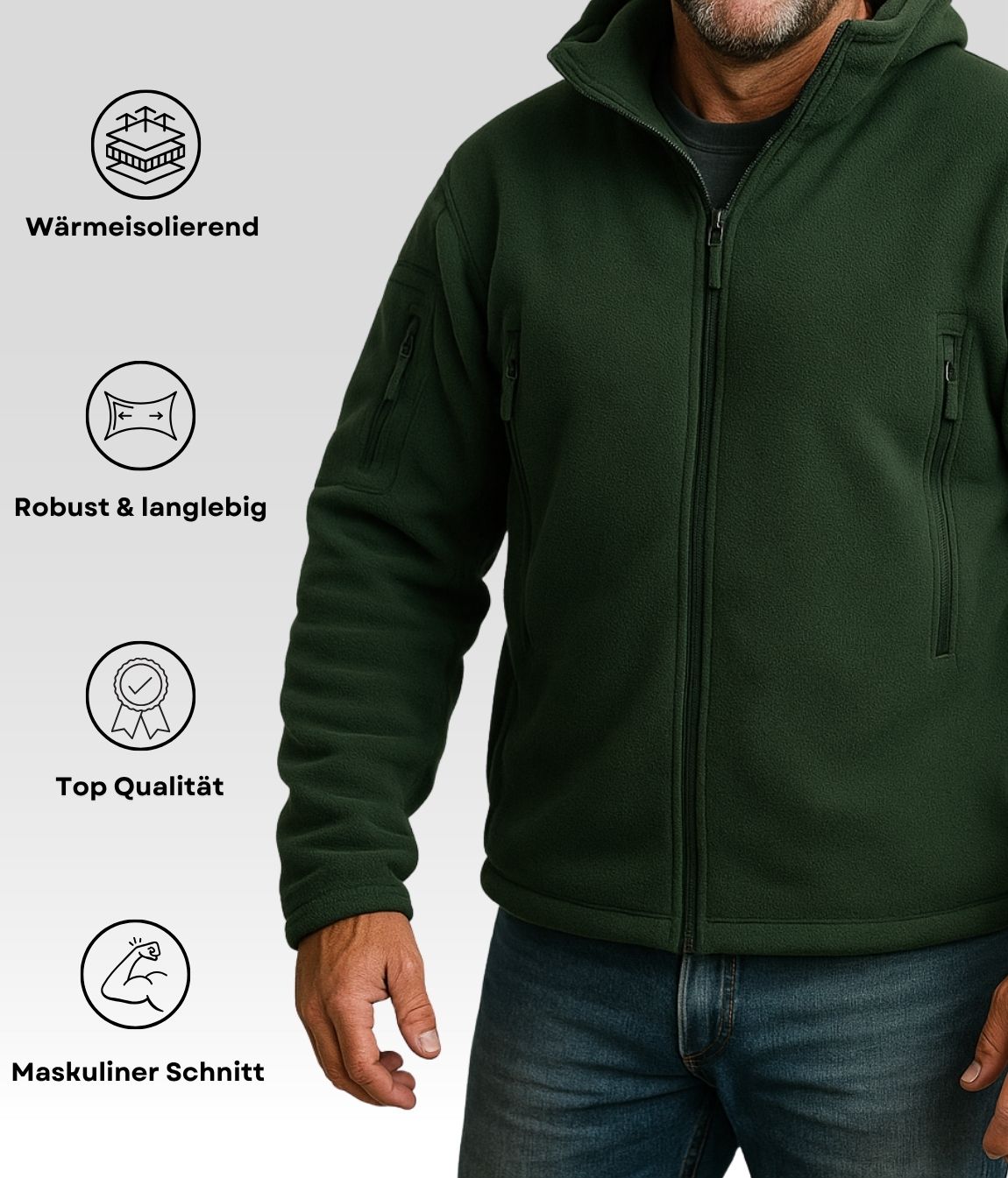 Marco Fleece Jacke Grün