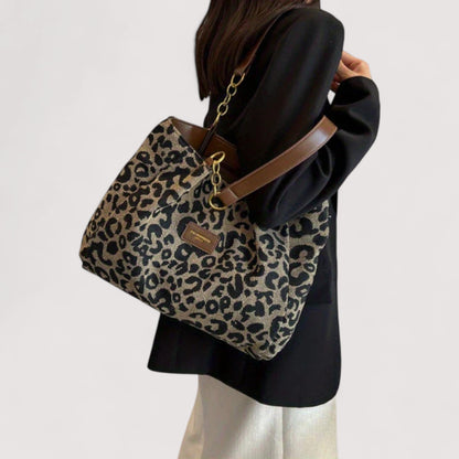 Anouk™ | Leopard Canvas-Einkaufstasche