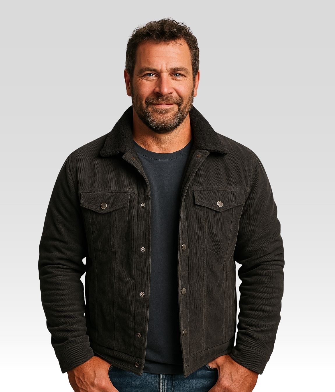 LEO Fleecejacke Schwarz