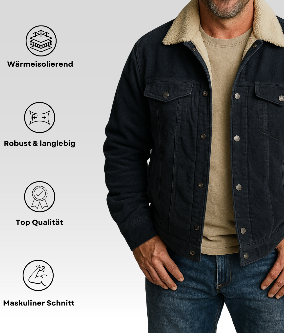 LEO Fleecejacke Blau