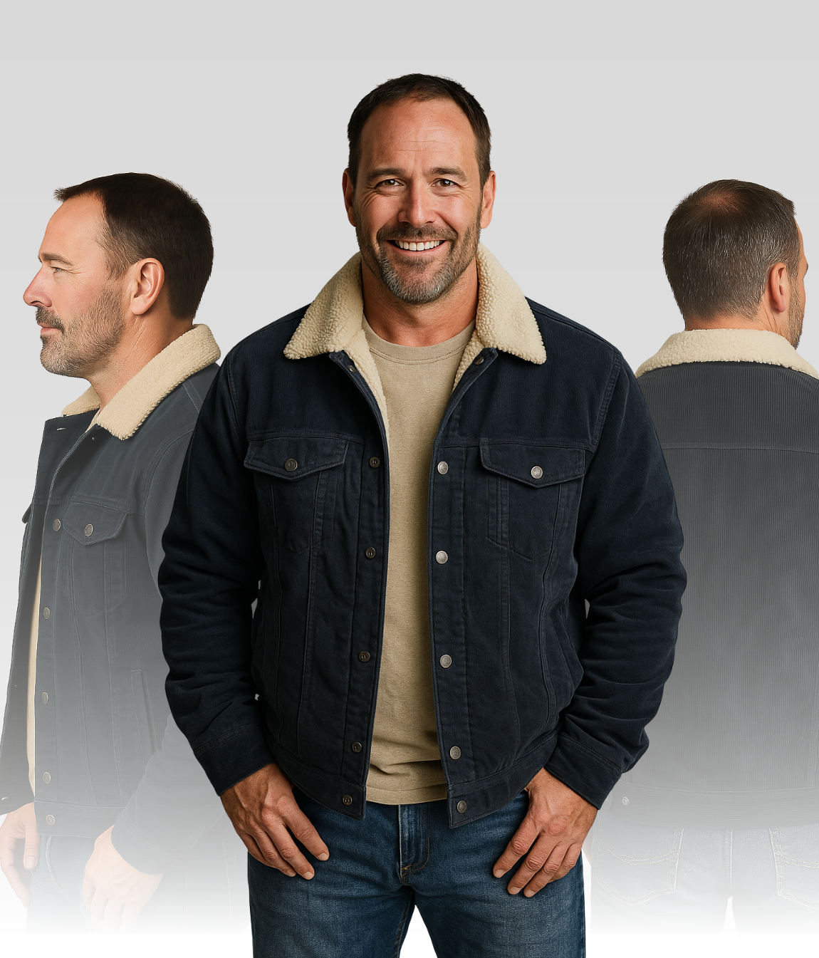 LEO Fleecejacke Blau