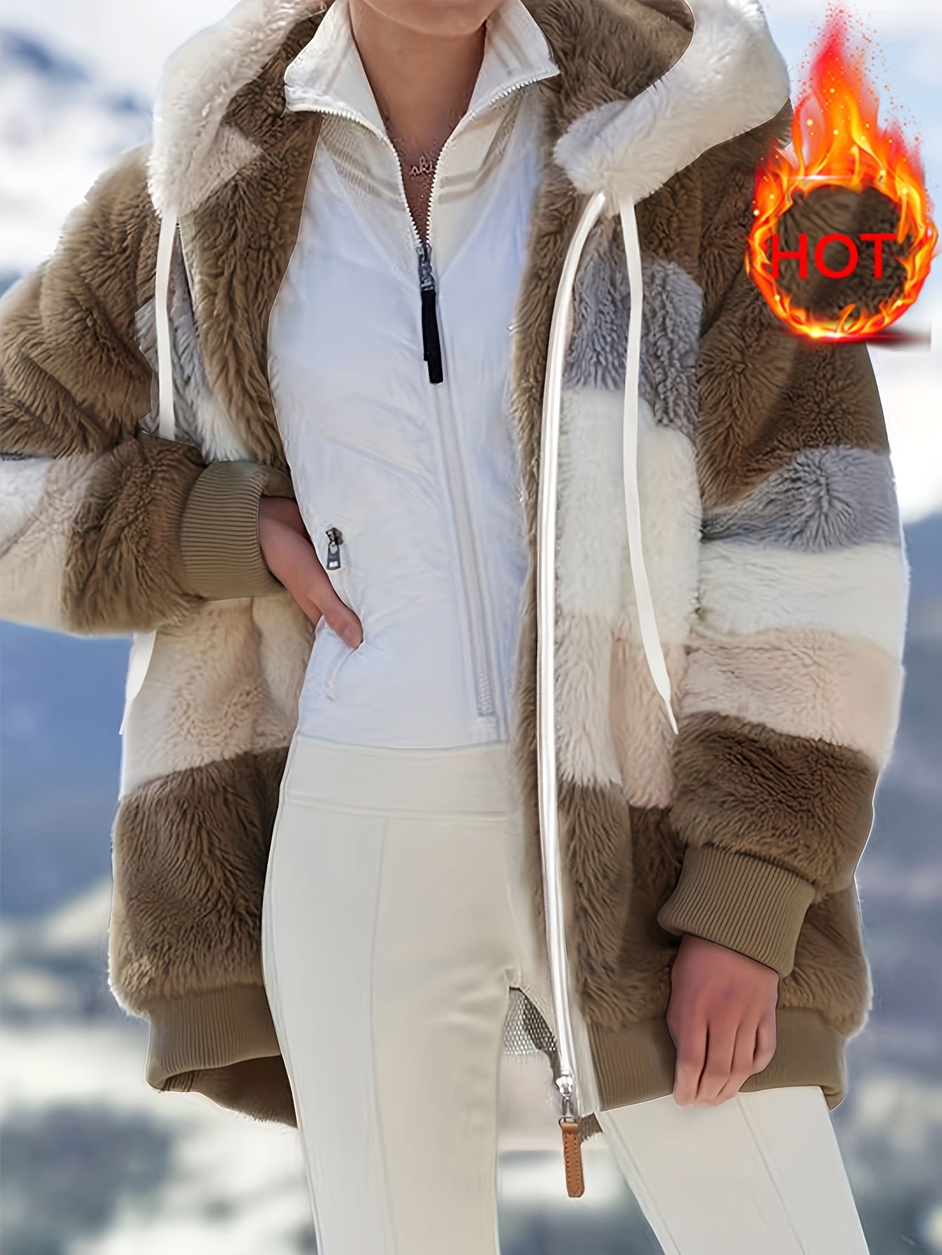 Serena | Kuscheliger Kapuzenmantel aus Plüsch