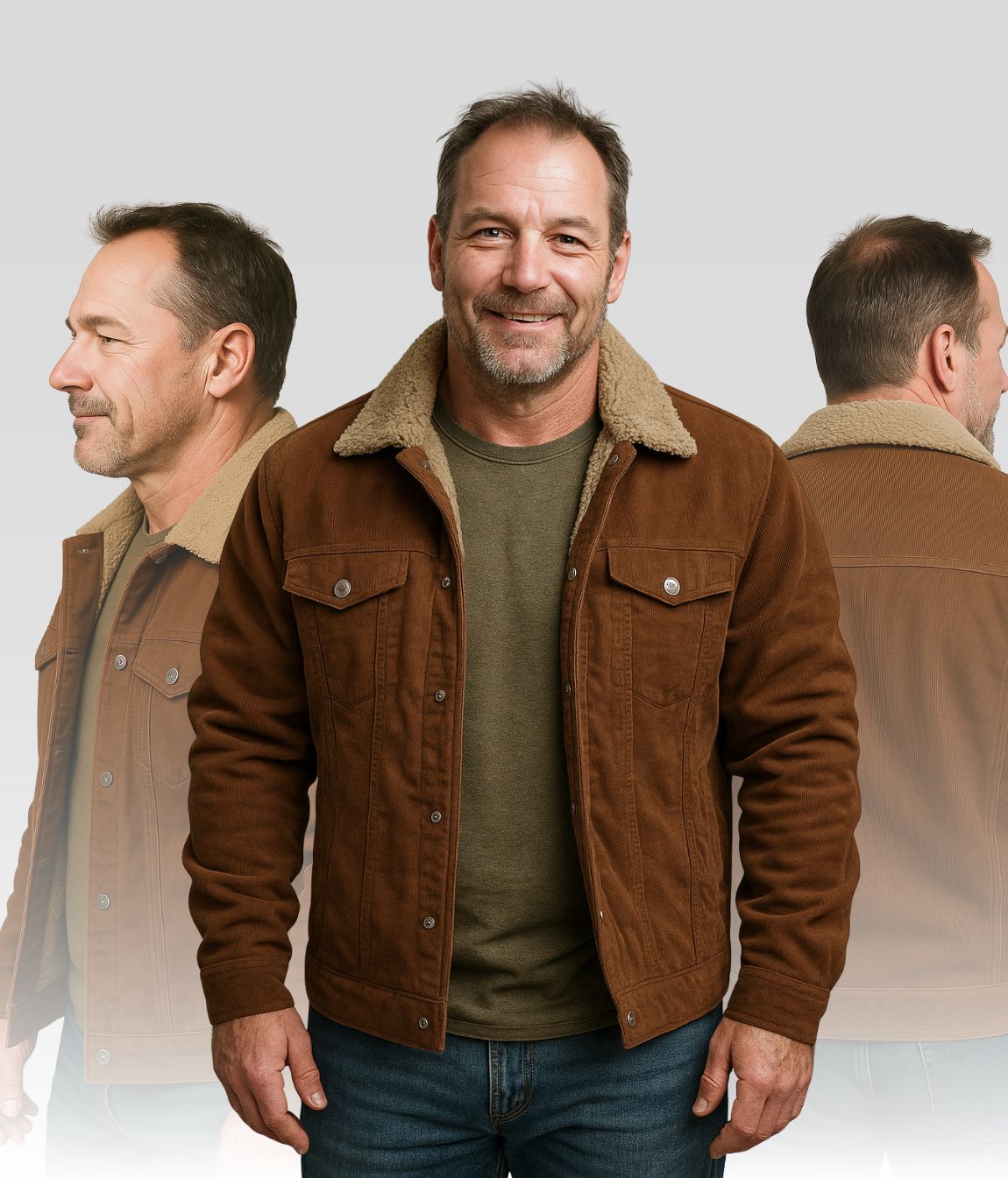 LEO Fleecejacke Braun