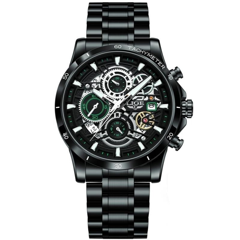 LIGE - Steel Skeleton Watch