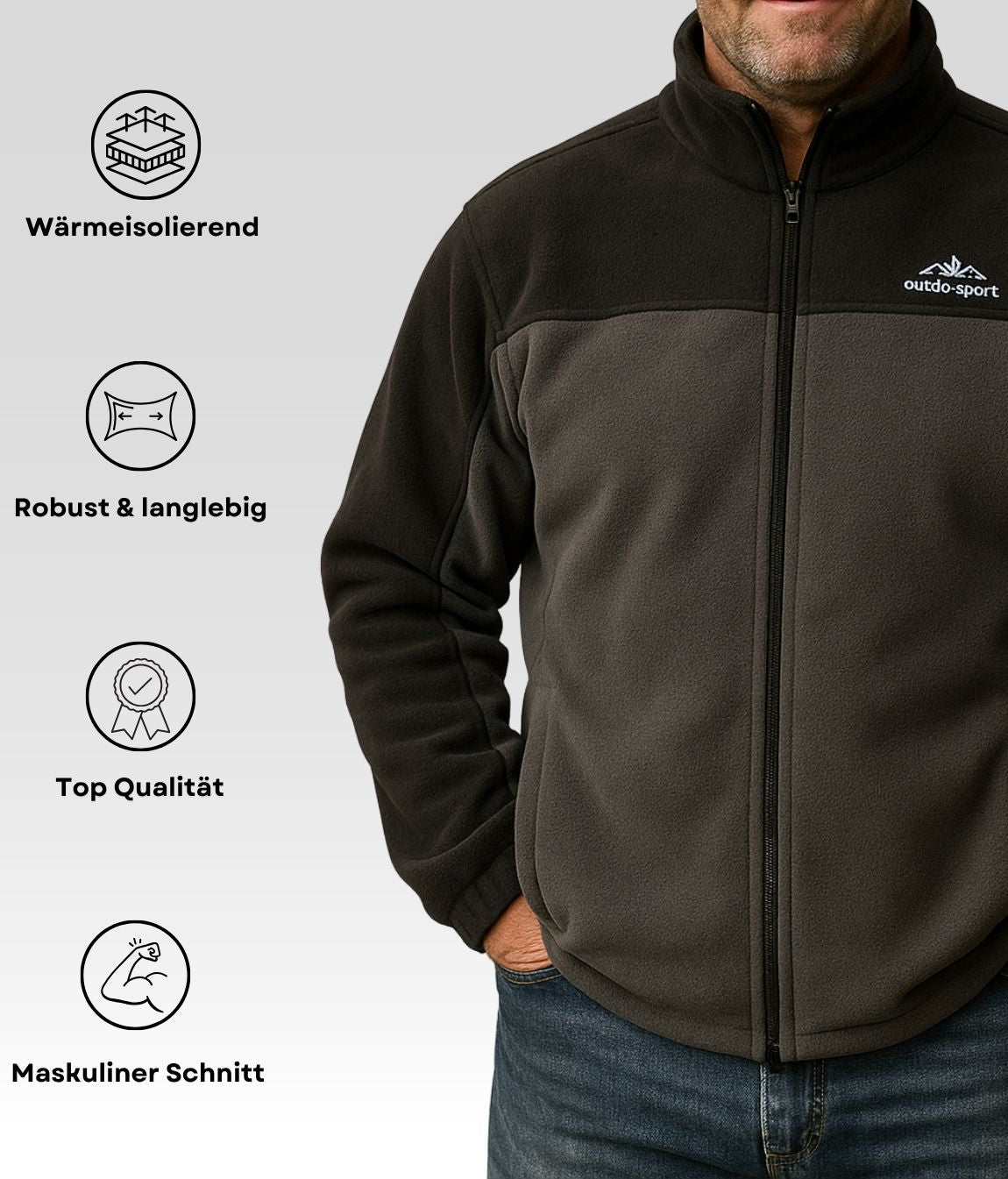 Daniel Fleecejacke Grau