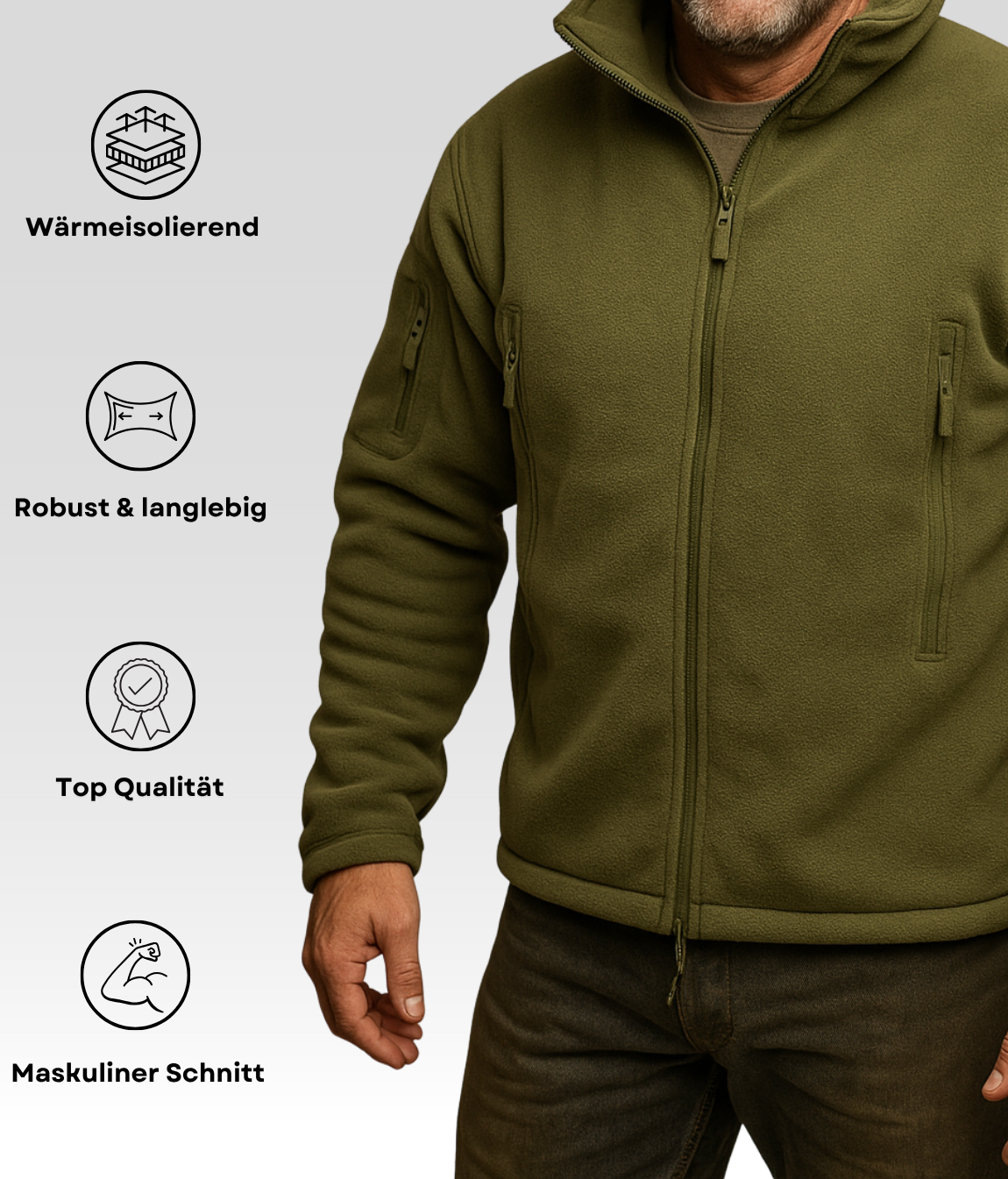 Marco Fleece Jacke Navy