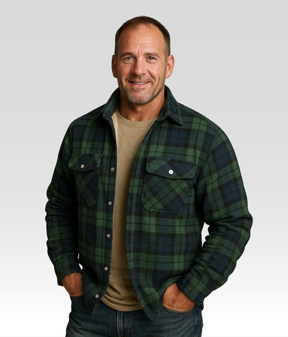 Joe Fleece Jacke Braun Grün