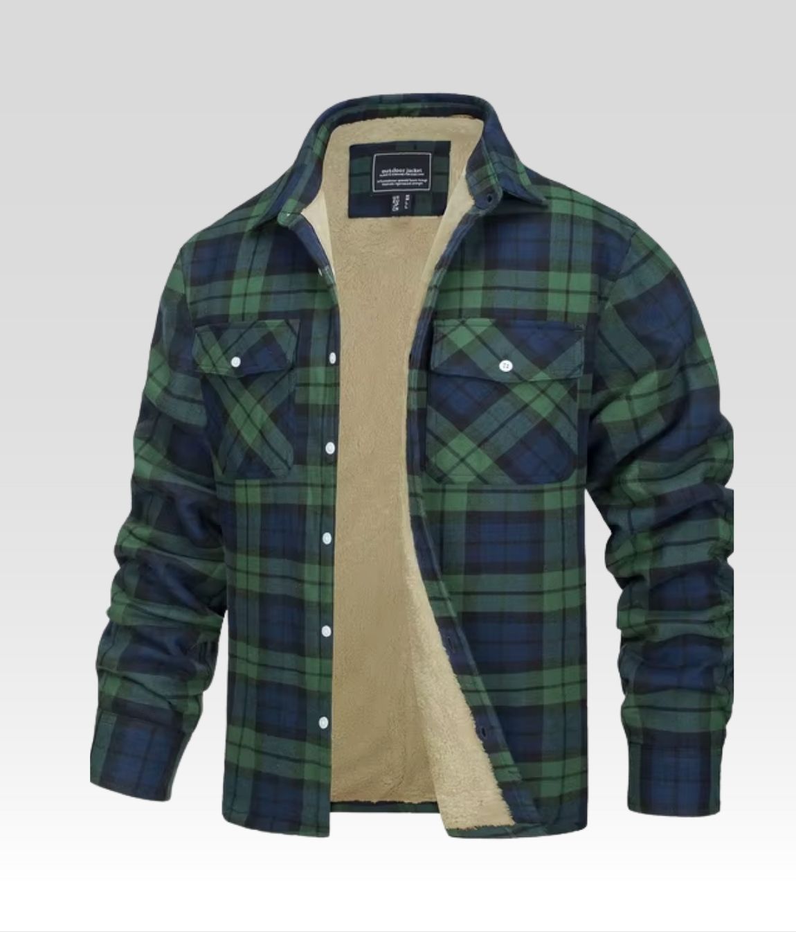 Joe Fleece Jacke Braun Grün