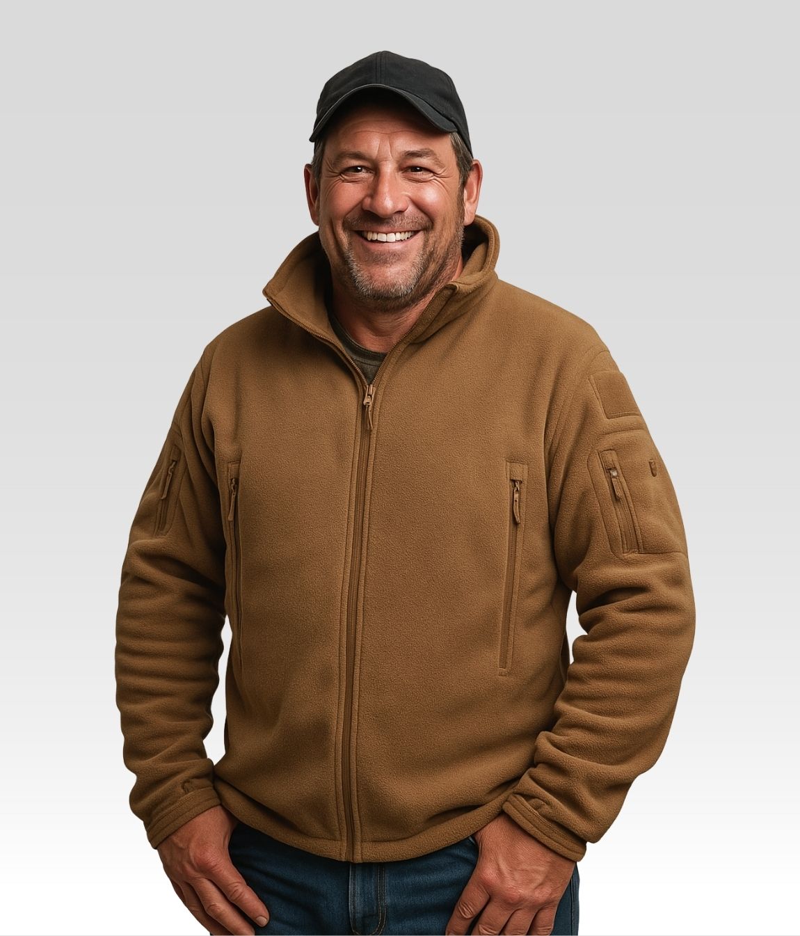 Marco Fleece Jacke Braun