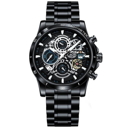LIGE - Steel Skeleton Watch