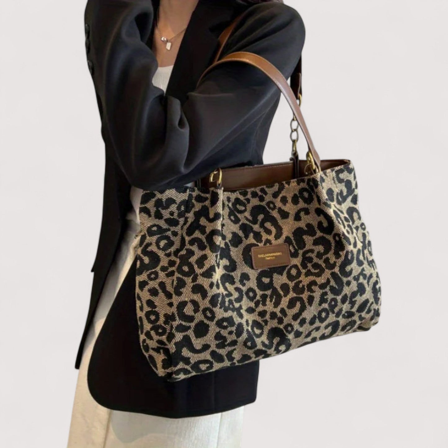 Anouk™ | Leopard Canvas-Einkaufstasche