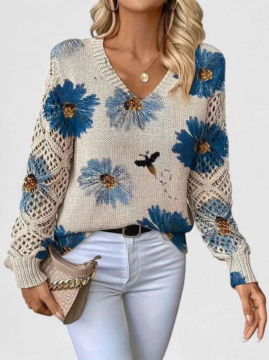 Beatrice | Floral Knit Sweater