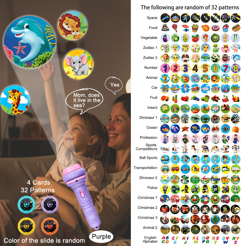 Kinder Projektor Taschenlampe – Lernen wird zum Abendritual