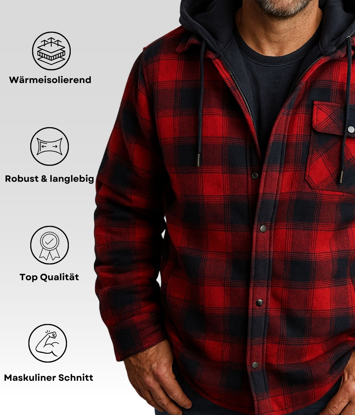 Bruno Fleece Jacke Rot