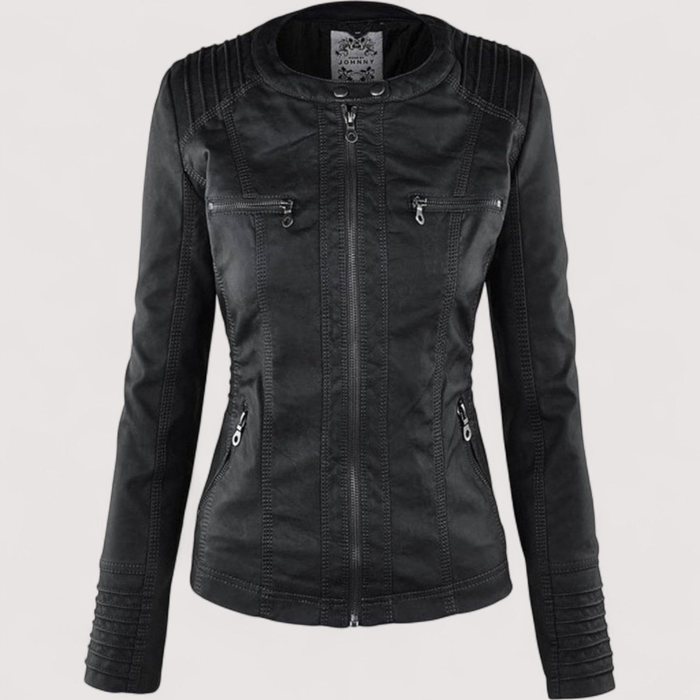 Laurina™ | Taillierte Bikerjacke mit Kapuze