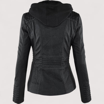 Laurina™ | Taillierte Bikerjacke mit Kapuze