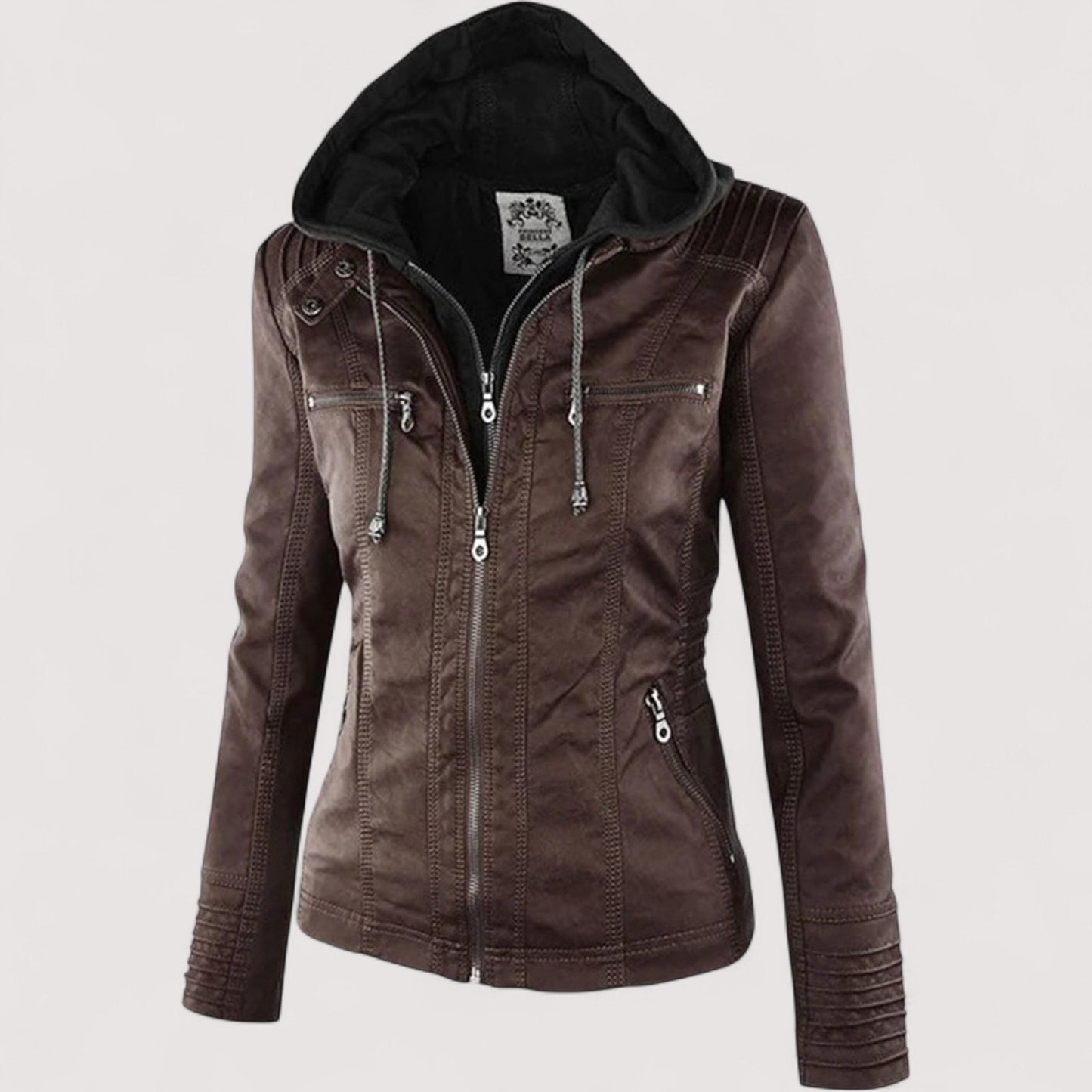 Laurina™ | Taillierte Bikerjacke mit Kapuze