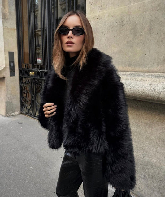 Stella - Luxurious Black Fur Coat