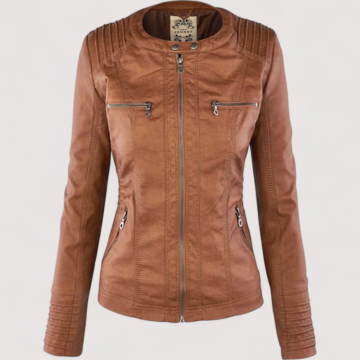Laurina™ | Taillierte Bikerjacke mit Kapuze