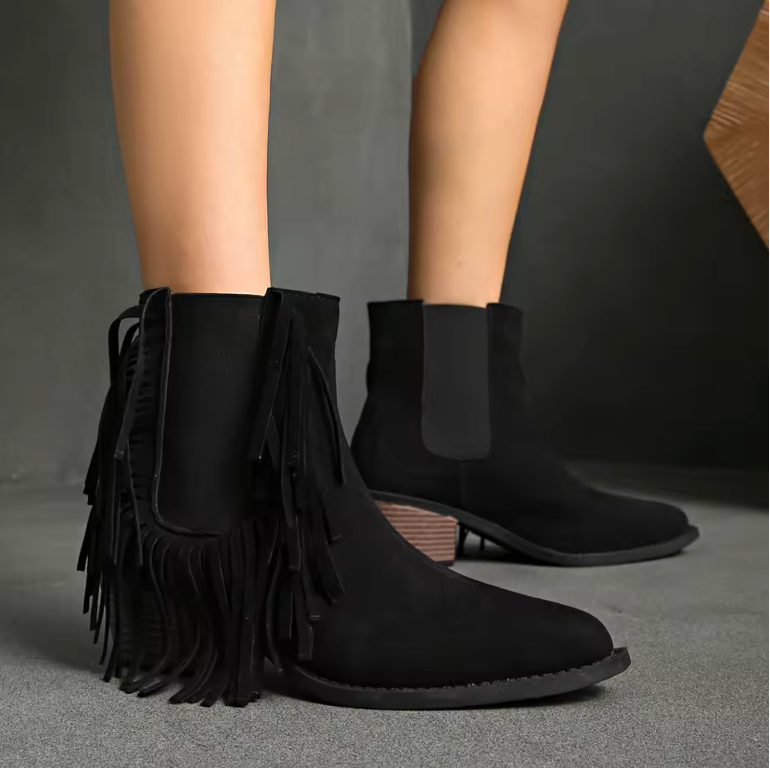 Zora | Elegante Fransen-Ankle Boots