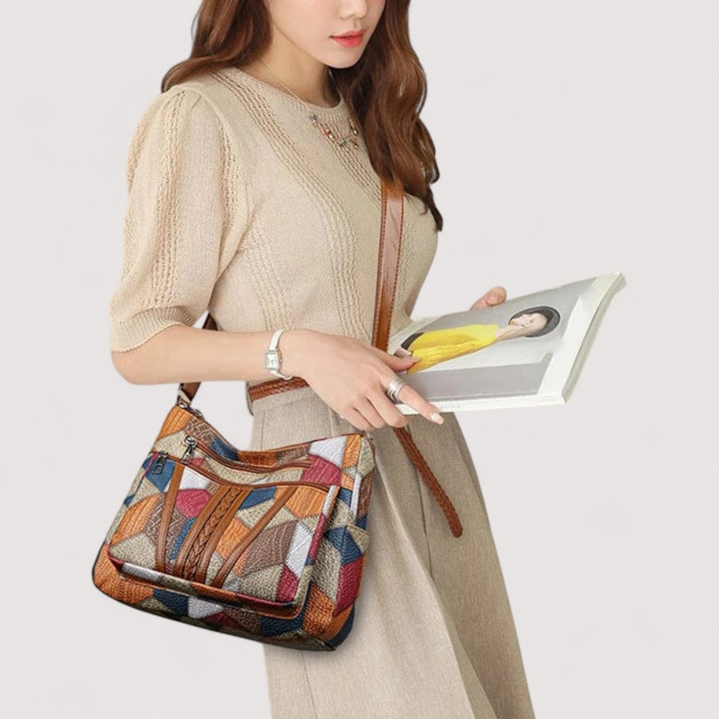 Zara™ | Mosaik-Ledertasche