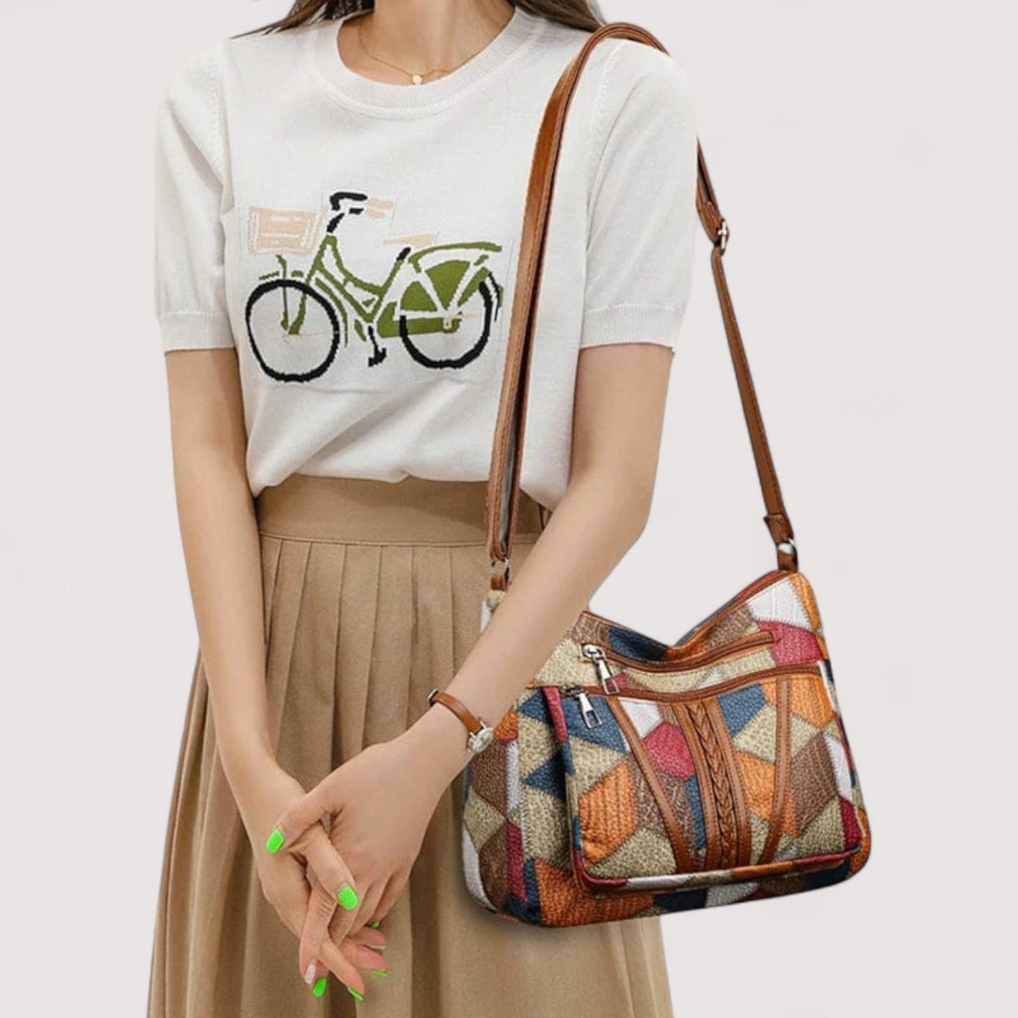 Zara™ | Mosaik-Ledertasche