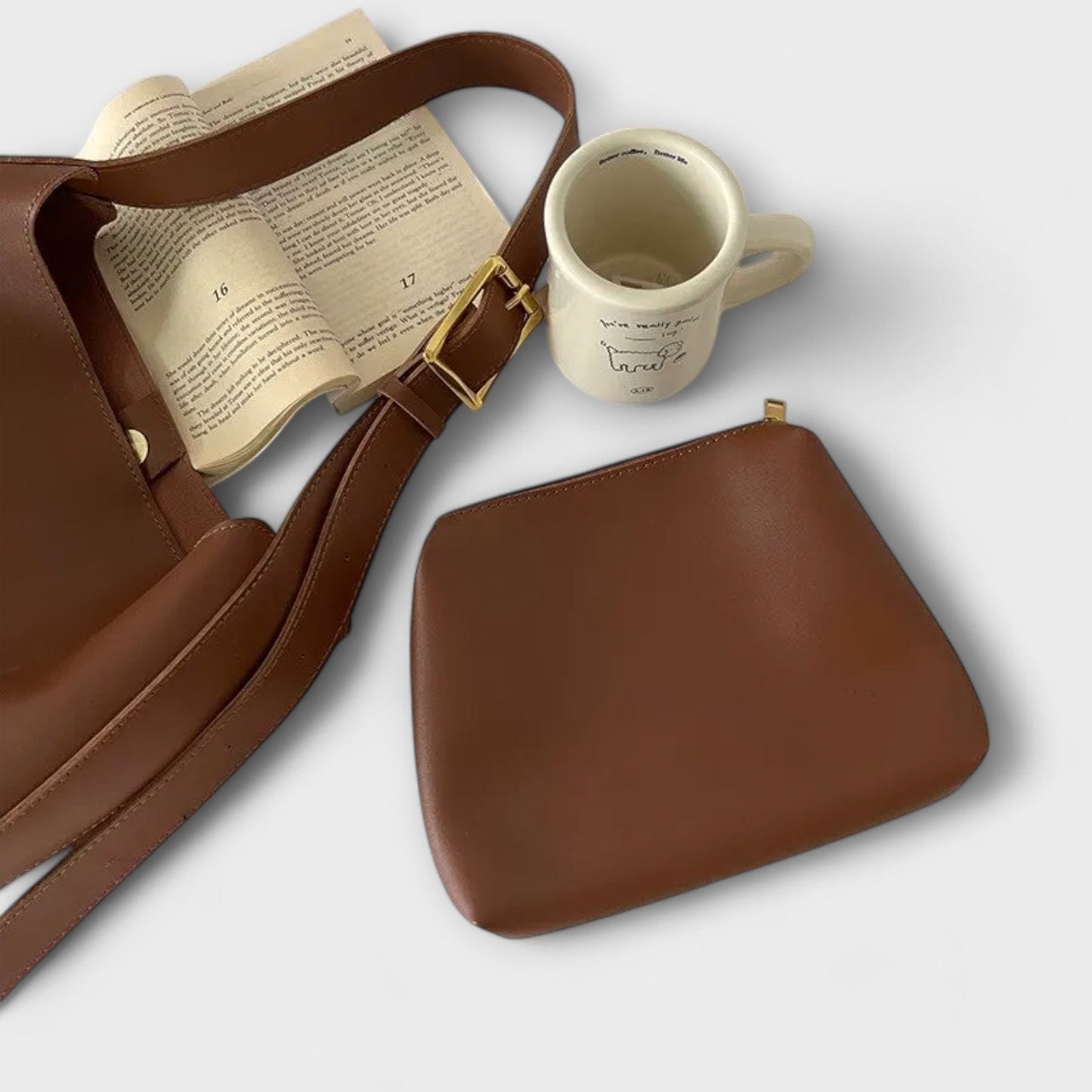 Aurora. – Elegante Lederschultertasche