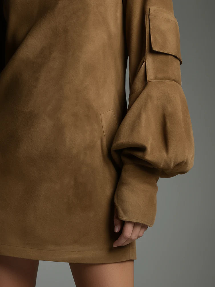 Leona™ – Samt-Minikleid mit elegantem Stehkragen