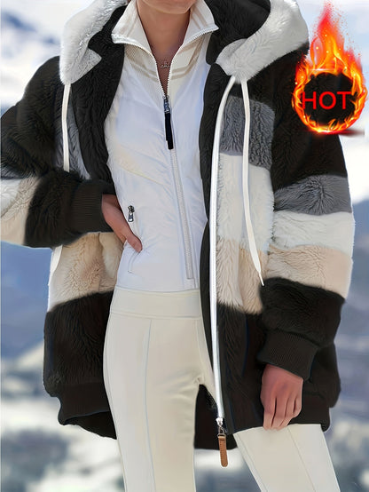 Serena | Kuscheliger Kapuzenmantel aus Plüsch