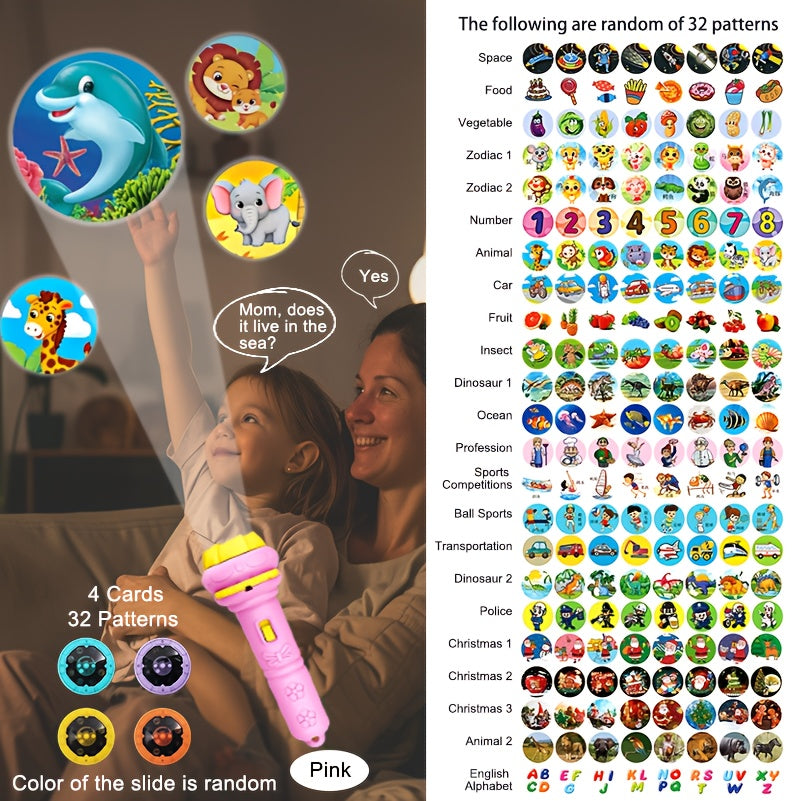 Kinder Projektor Taschenlampe – Lernen wird zum Abendritual