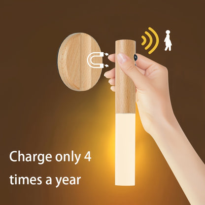 2/4pcs Motion-Activated LED Wall Sconces, Wooden Rechargeable Wall Lamp Night Lights with Magnetic Adhesive Mounting Accessories, Rechargeable Stick-On Lamps for Bedroom, Cabinets, Stairs, Hallway, Ideal for Halloween, Christmas, Thanksgiving Decor