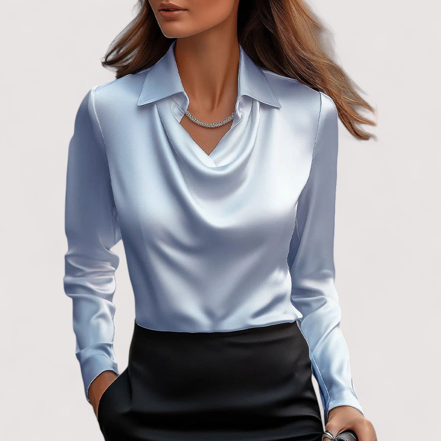 Charlotte™ | Satinbluse V-Ausschnitt